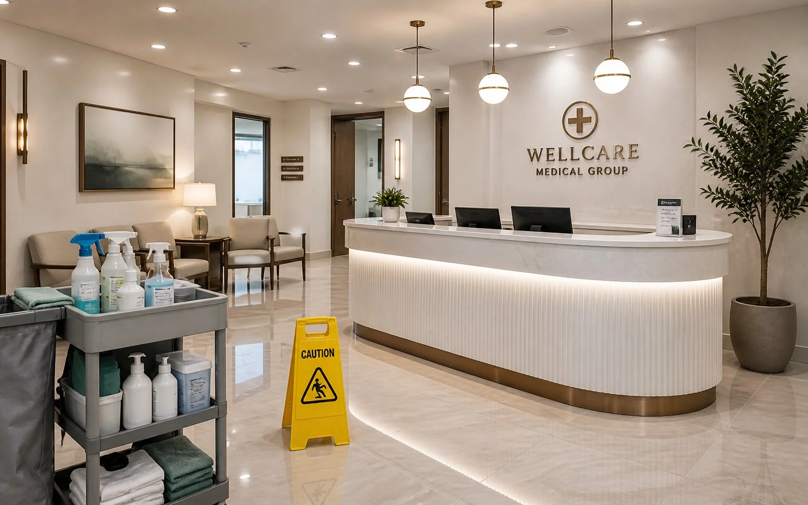 Valera medical office cleaning team in a Phoenix healthcare facility